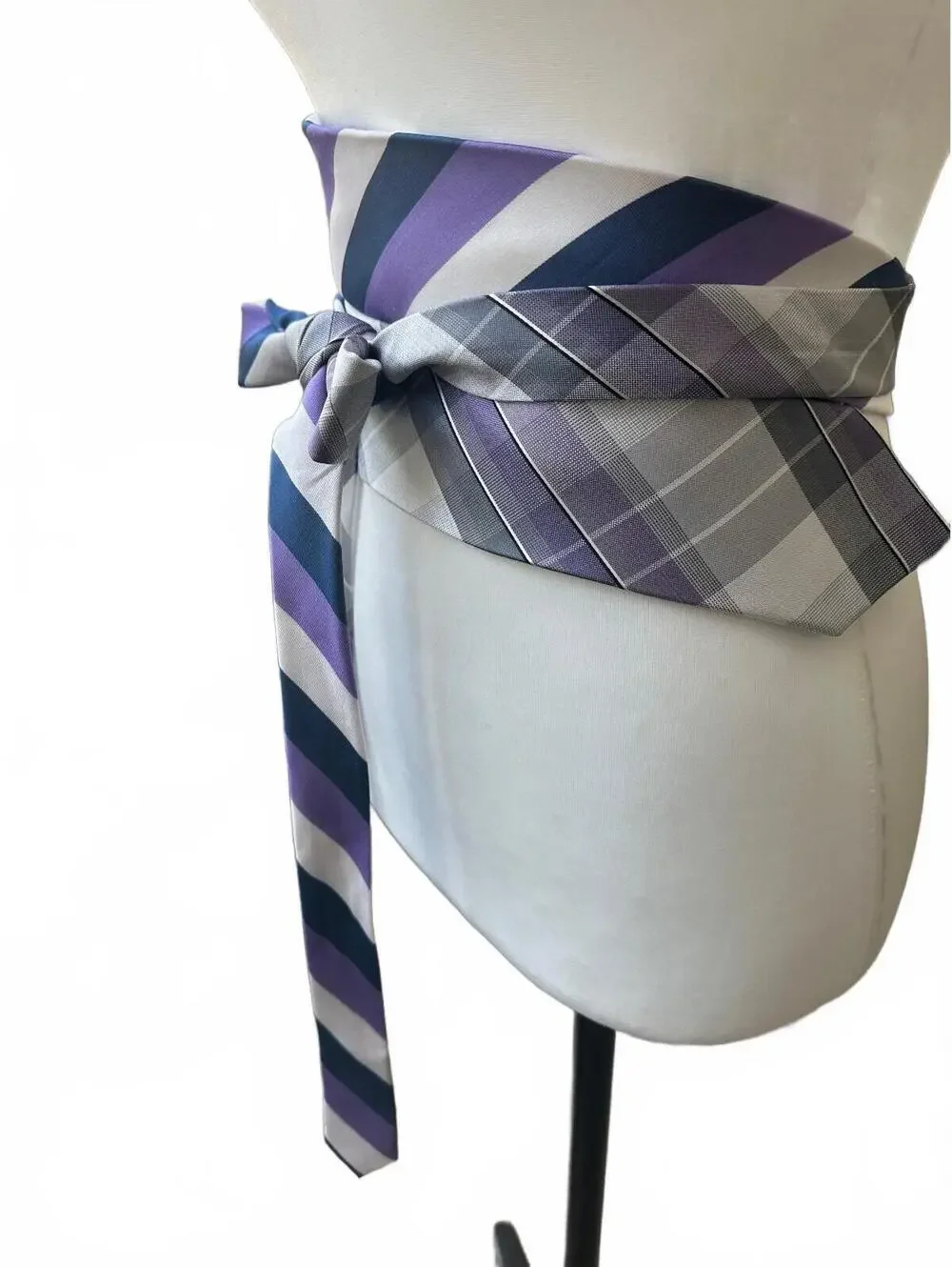 Upcycled Silk Necktie Obi Belt | Handmade Corset Style Belt | One-of-a-Kind | OS